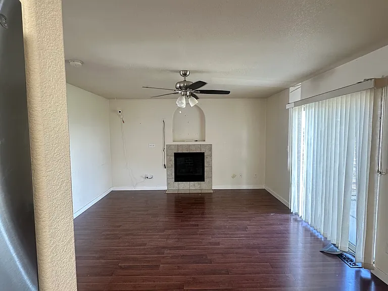 main floor family room with sliding door to back patio.