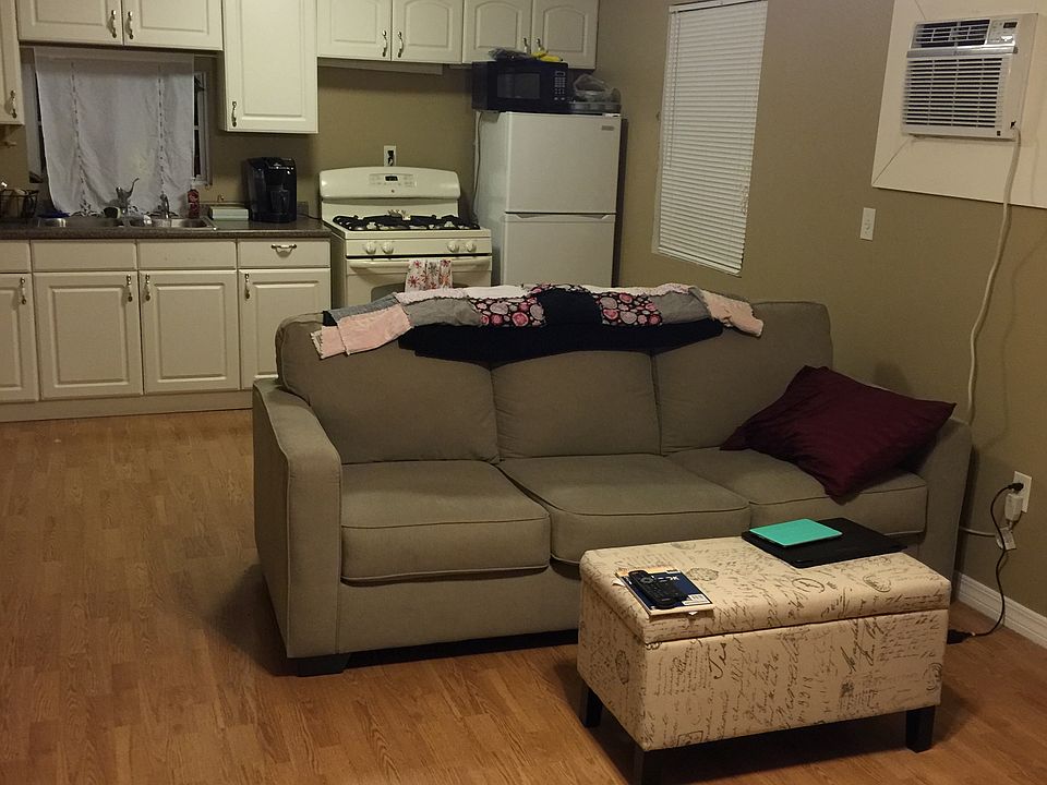 Living area and kitchen