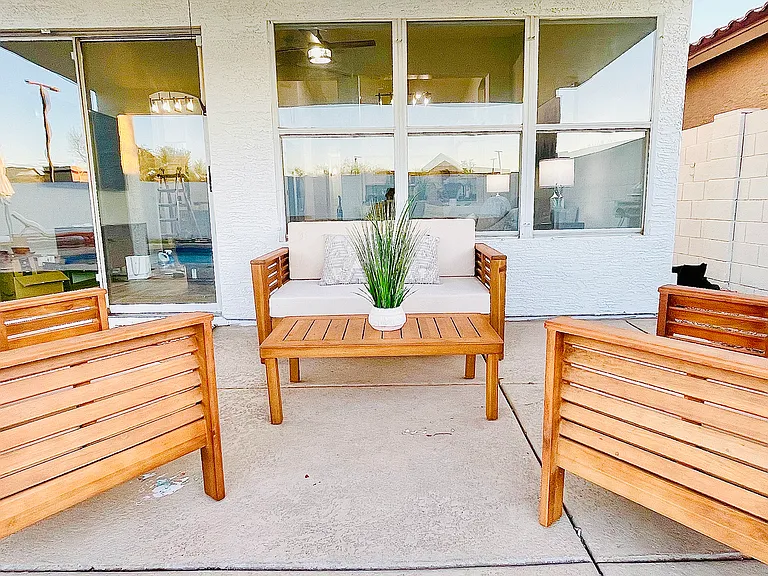 Outdoor seating with BBQ (not pictured)