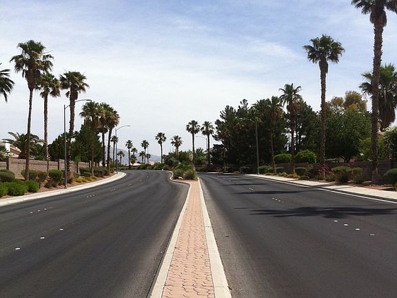 Main road through community