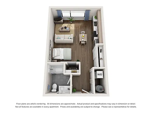 Floor plan 0BD, 1BTH D
