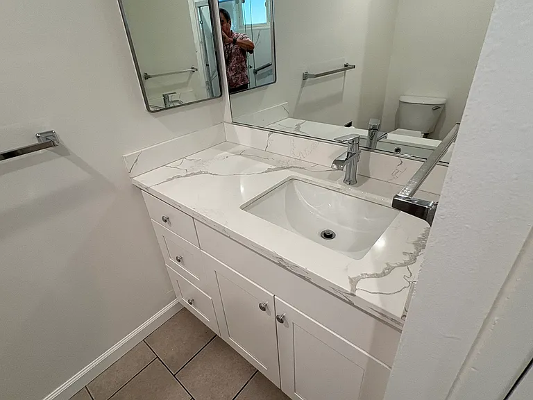 Bathroom: Quartz Vanity, Grohe Faucet