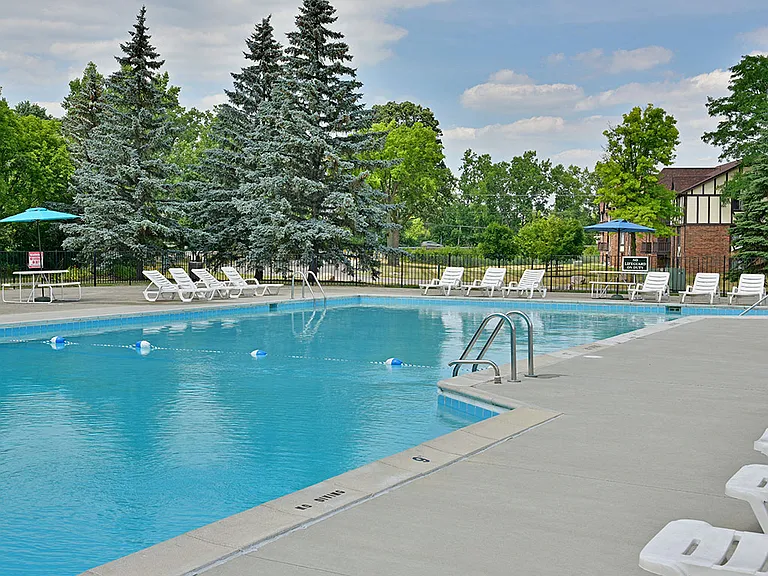 The olympic style pool at Charter Oak Apartments, Davison, Michigan