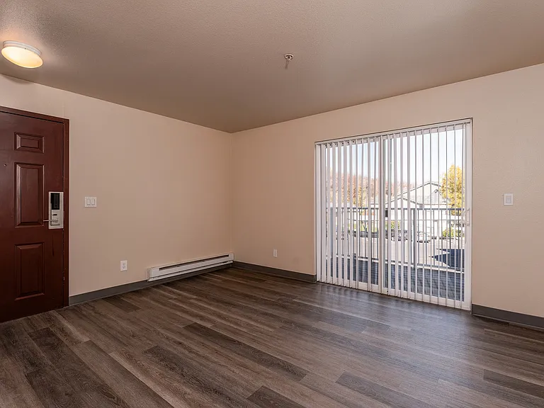 Living Room looking at patio slider- Lower Building