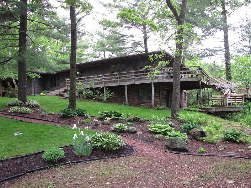 Living area and deck facing lake