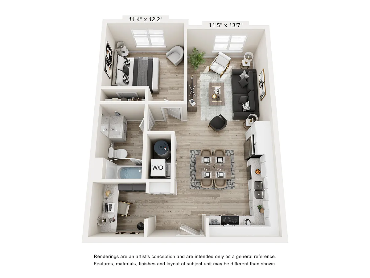 Floor plan One Bedroom With Den