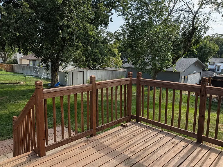 Backyard deck and shed