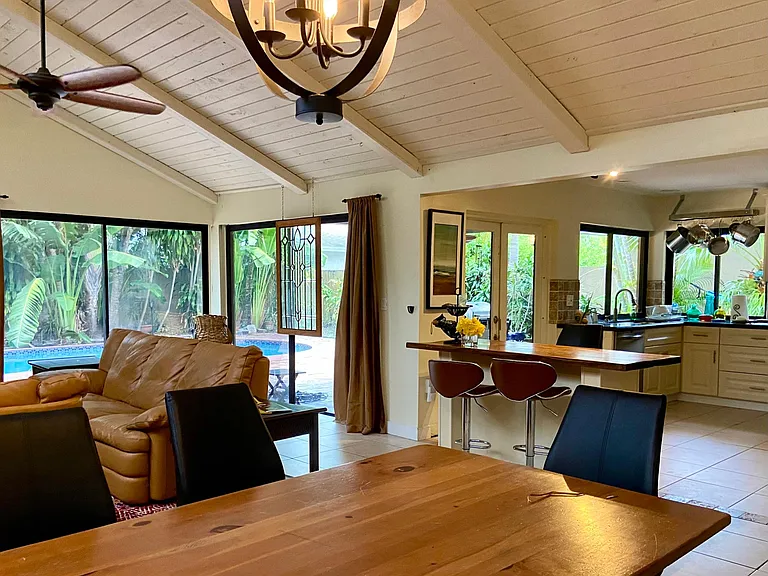 furnished spacious living dining and kitchen area