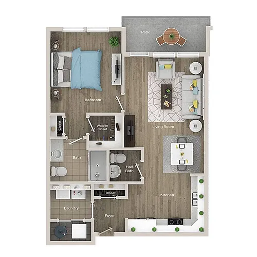 Floor plan Bradley w/ Balcony Renovated