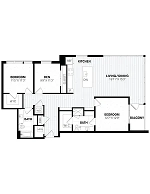 Floor plan 3 Bed/2 Bath-G2