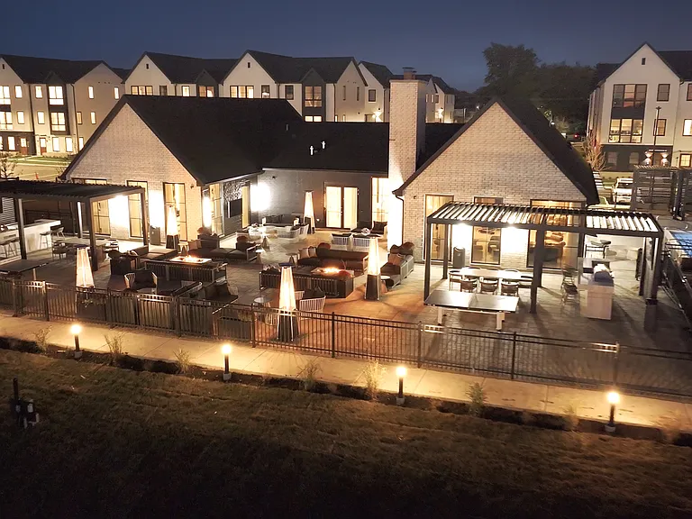 The Grove Luxury Townhome Community at Night