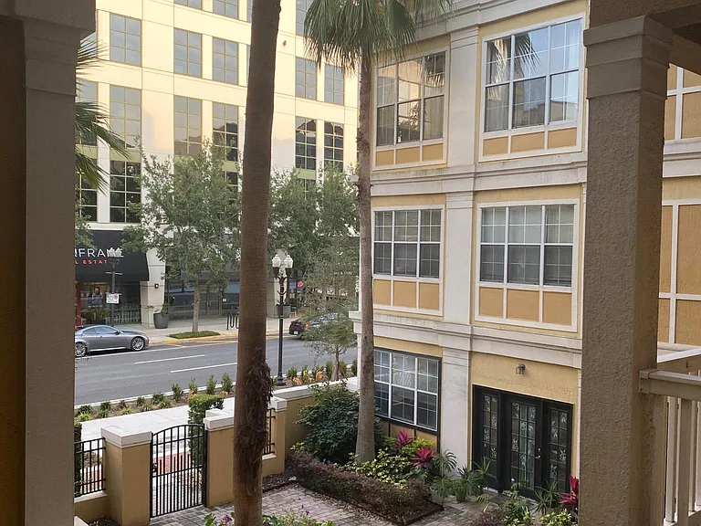View from Balcony. View is N. Orange Ave. 
Not , I-4 and the Sunrail and Amtrack train, running all day long.