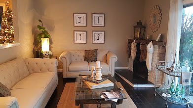 Living room with fire place