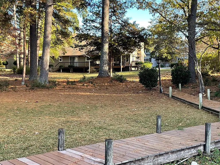 Rear view of house from lake