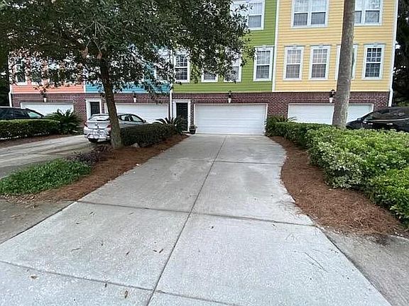 Two car driveway and garage.