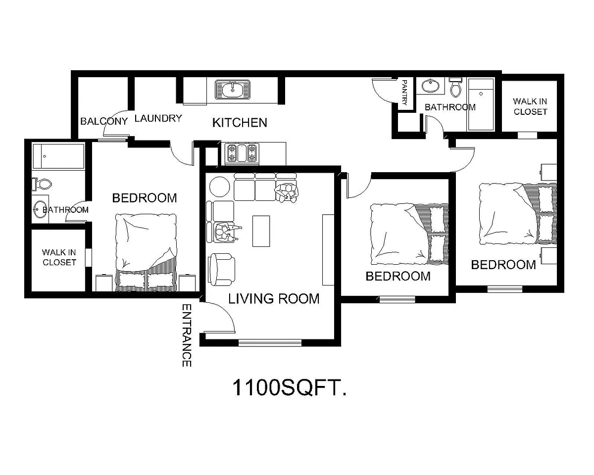 Floor plan 3x2A - Classic