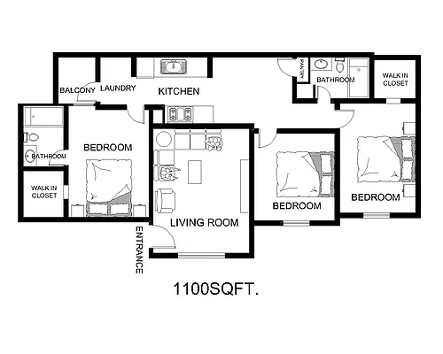 Floor plan 3x2A - Classic