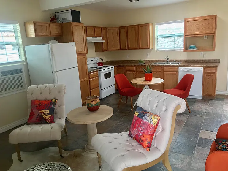 Open kitchen and living area