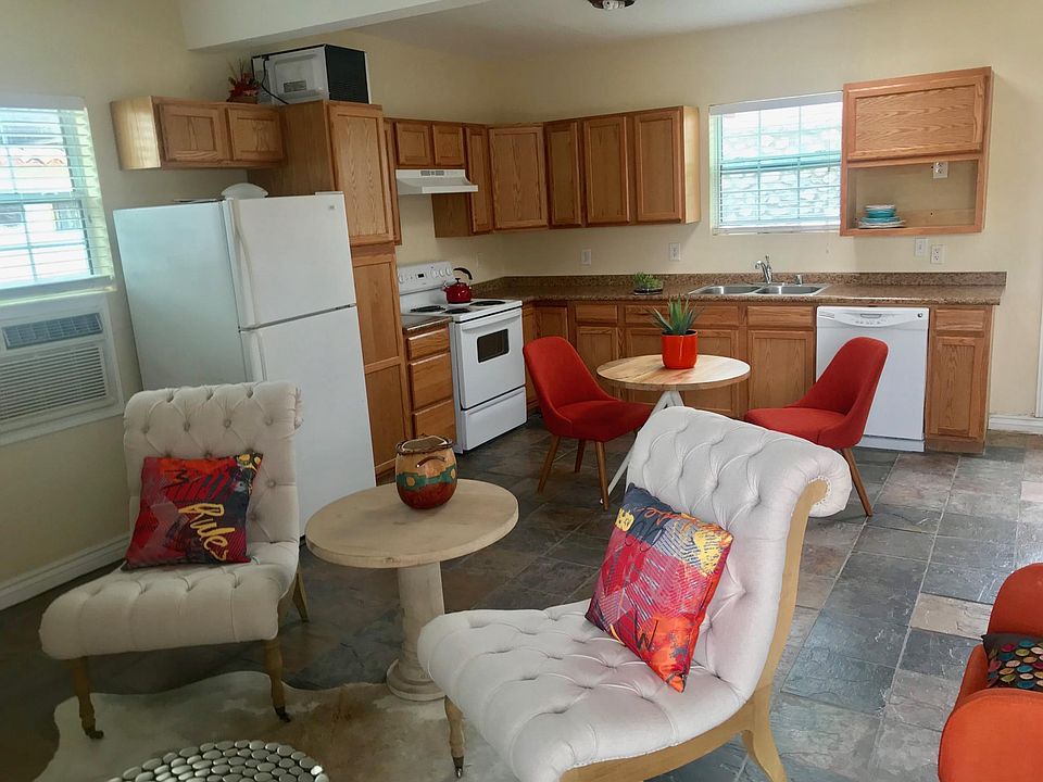 Open kitchen and living area