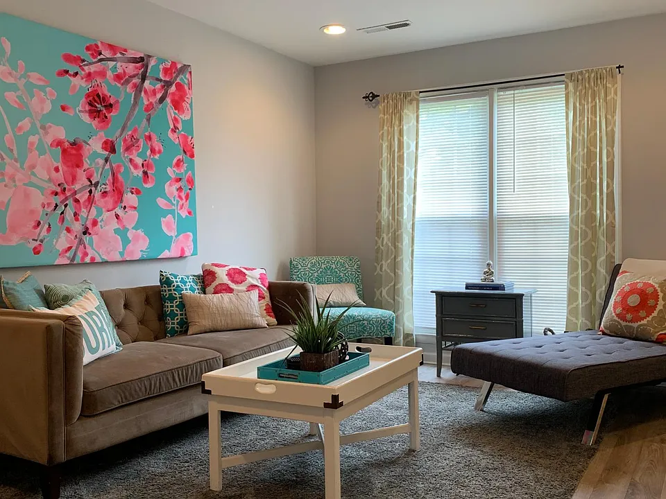 Living Room: Large windows, East facing. Lots of natural sunlight. Canned lights on dimmers, Luxury vinyl flooring.