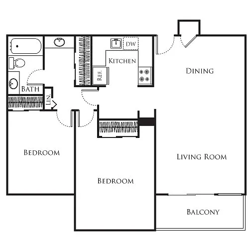 Floor plan 2 Bedroom B