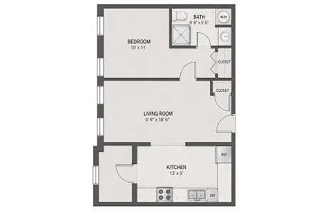 Floor plan 1X1C