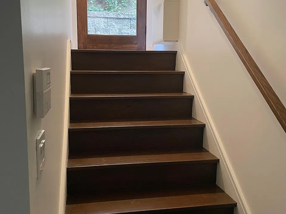 Stairway into apartment.