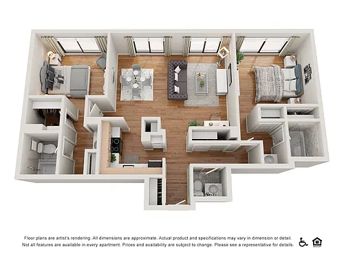 Floor plan 2 Bedroom 2.5 Bath A