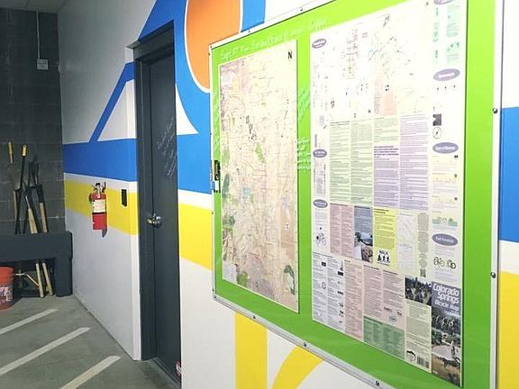 Blue Dot Place - Parking Garage & Trail Map