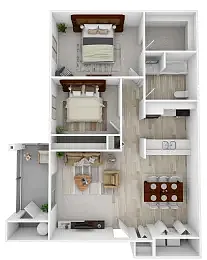 Floor plan 2x1Rwd