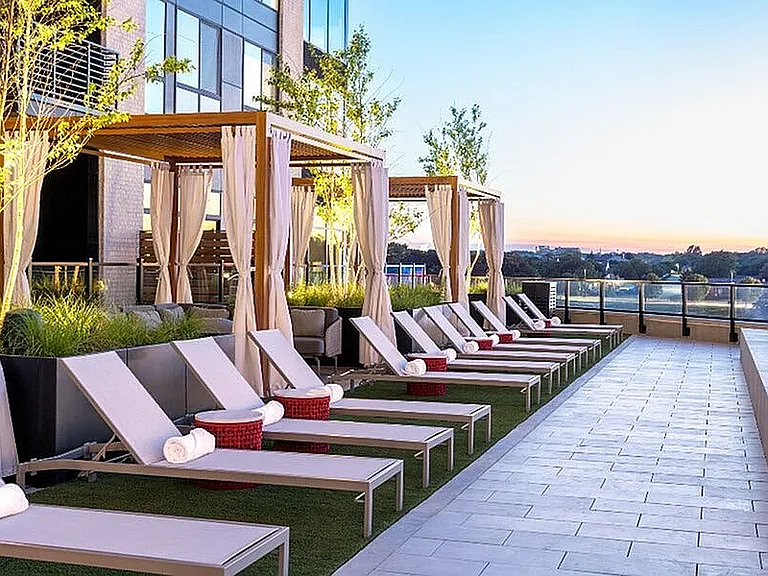 The loungers and cabanas at One Rangers Way
