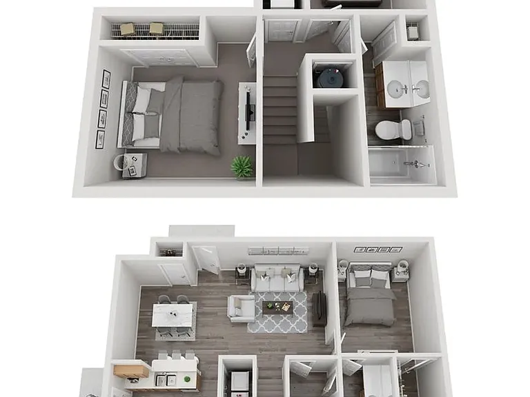 A 3D rendering of The Sycamore floor plan