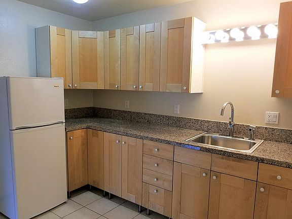 Spacious kitchen with lots of storage. Refriderator included.