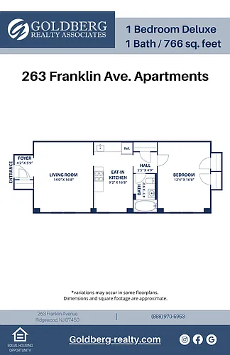 Floor plan 1 Bed Deluxe