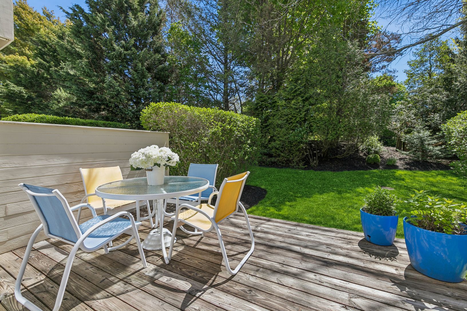 Outside dining and relaxing
