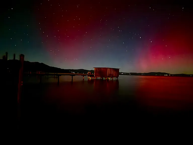 The northern lights were visible from a 3 min walk from the house multiple times this past year!
