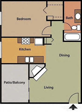 Floor plan 1x1 BR