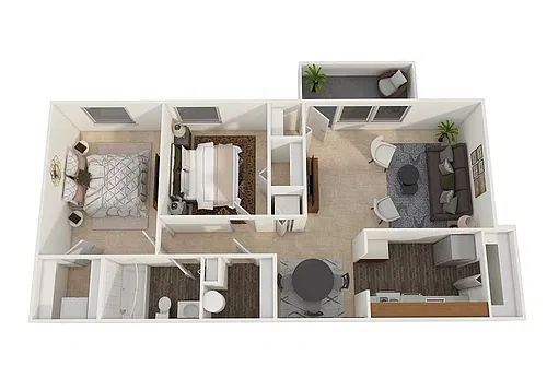Floor plan Two Bedroom Garden