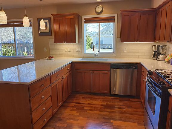 Kitchen w/ new counter, view