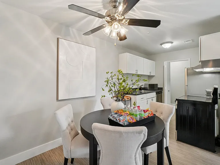 Entertain guests in dedicated dining spaces with room for full dining sets, professionally operated by Highlands Vista Group.