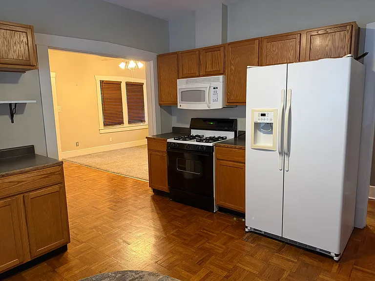 Kitchen, looking at living room