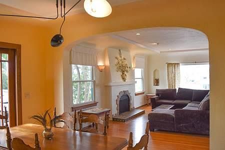 View from dining room into living room