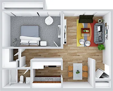 Floor plan 1 Bedroom/1 Bathroom