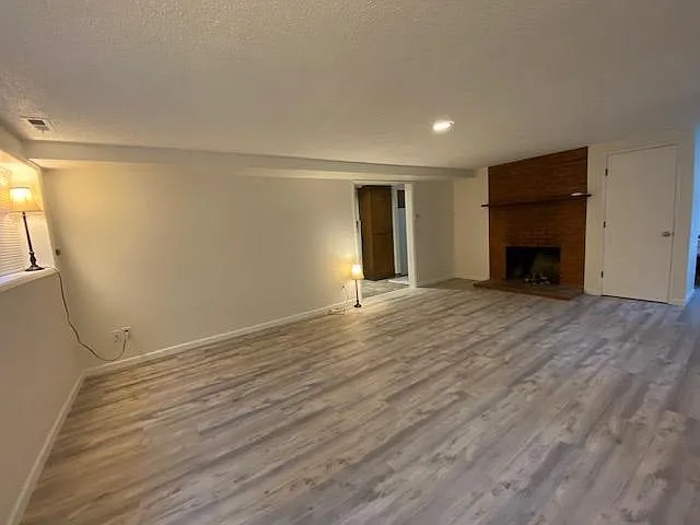 Living room, fireplace view