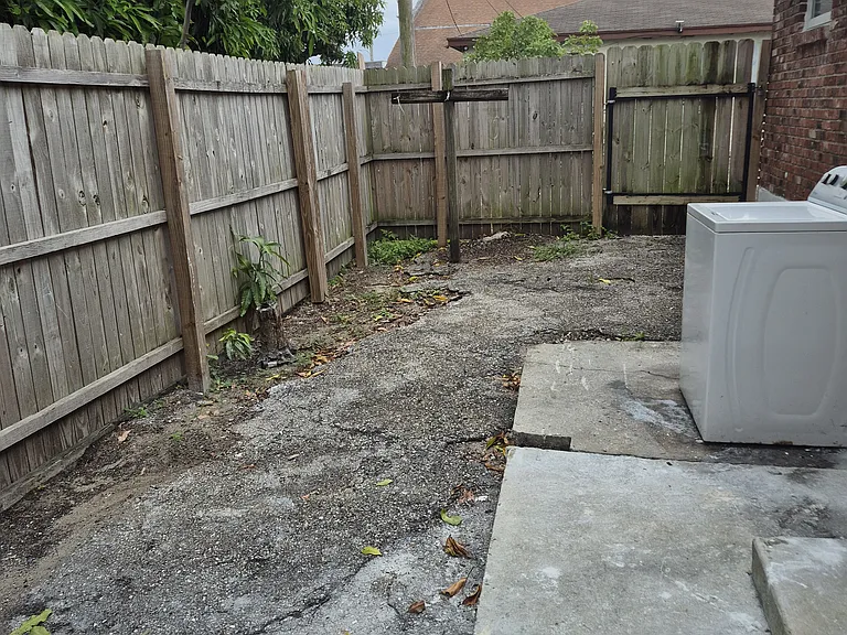 fenced in backyard