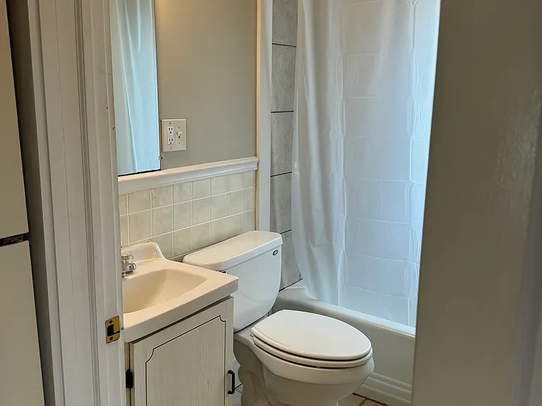 Bathroom off of kitchen