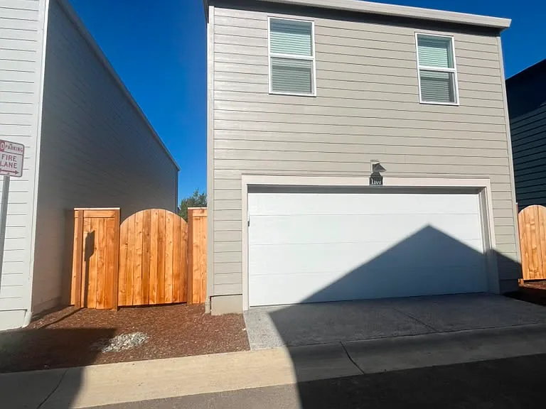 Back elevation with garage entry