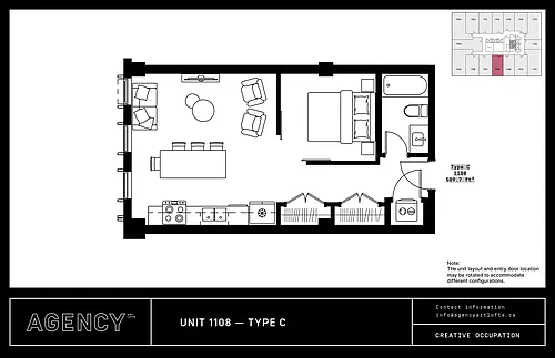 Floor plan Type C 1 Bed 1 Bath 4