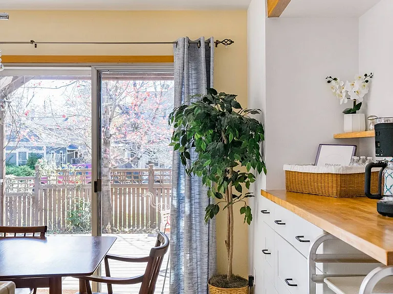 Dining room opens up to porch