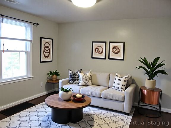 living room virtually staged